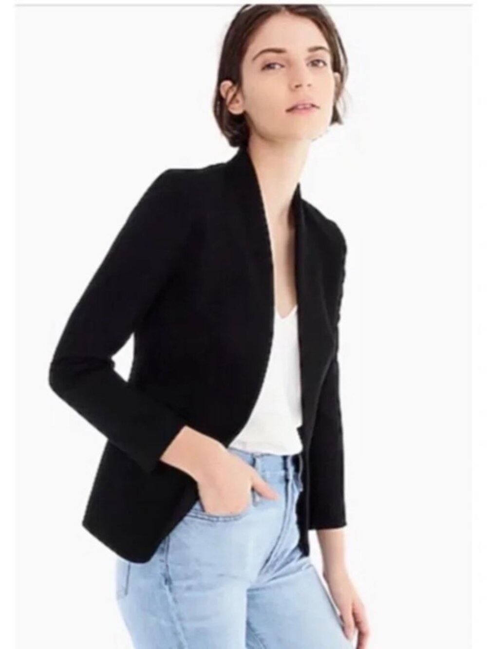 J. Crew 365 Going Out Blazer Stretch Velvet Black Size 2